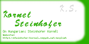 kornel steinhofer business card